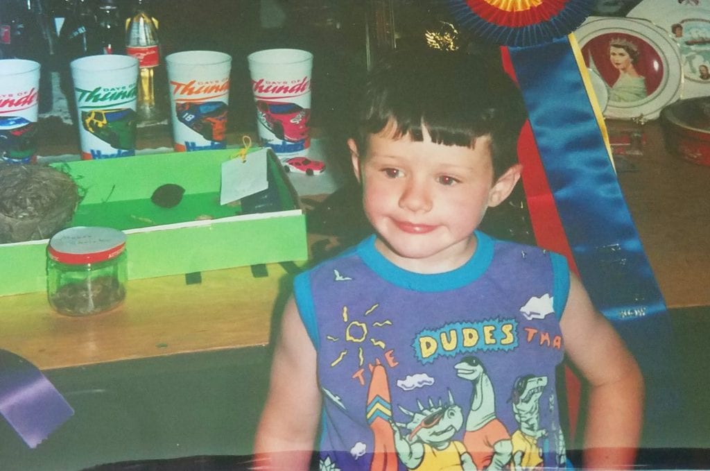Childhood Mike at county fair, growing up with multiple food allergies